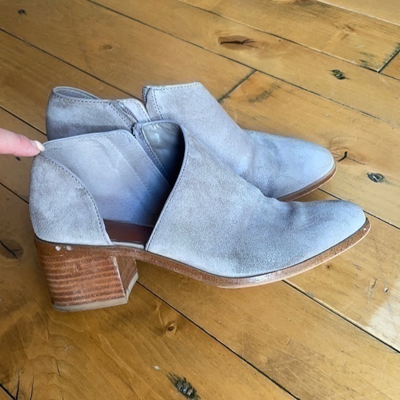 1. State Shoes - 1 State leather suede booties 8 gray